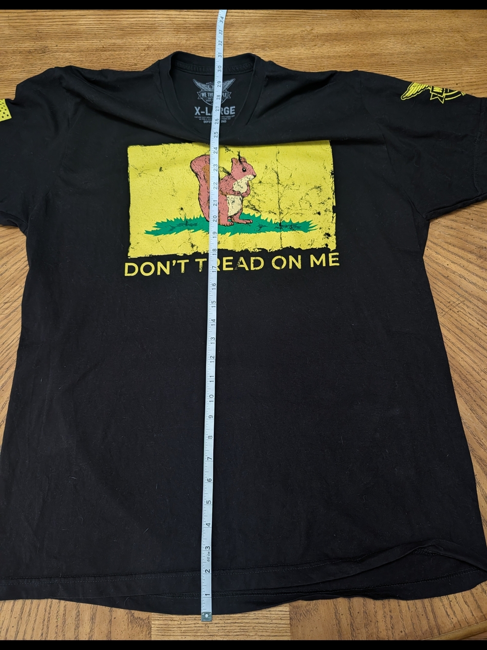 Don't Tread On Me Black Short Sleeve Graphic Tee. Remembrance Of Peanut! - Picture 4 of 5